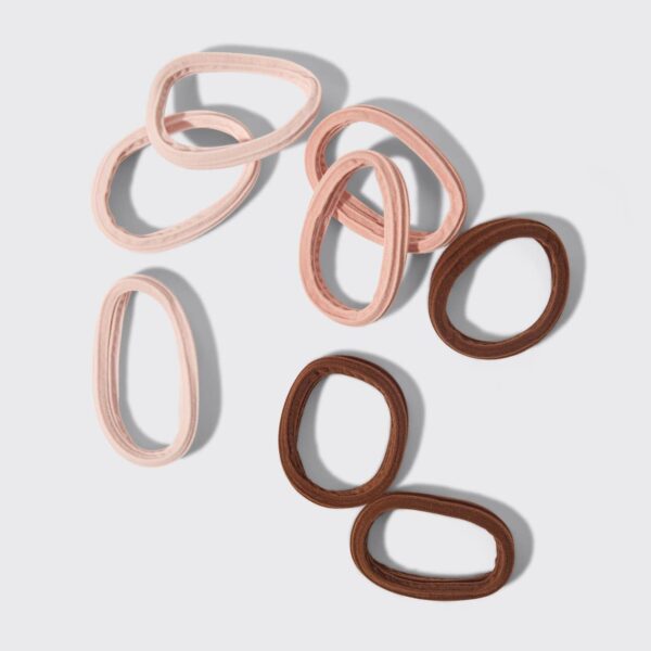 Recycled Seamless Hair Elastics 8pc Set- Rosewood - Image 2
