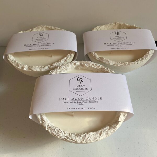 Half Moon Candle | Bowl Candle: White, Velvet Vanilla