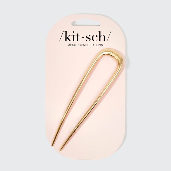 Metal French Hair Pin - Gold - Image 3