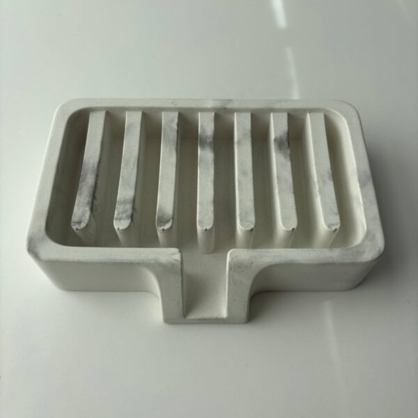 Soap Holder | Concrete Soap Dish: White Black & Silver Marble - Image 9