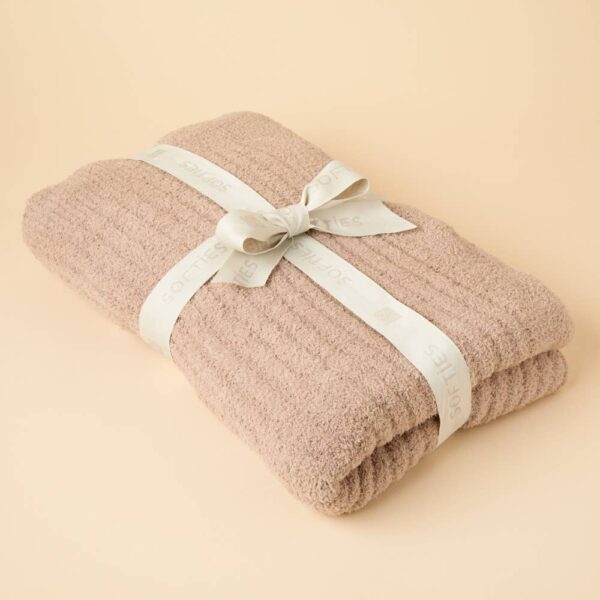 50" x 70" Solid Rib Marshmallow Blanket: Espresso, OSFM - Image 9