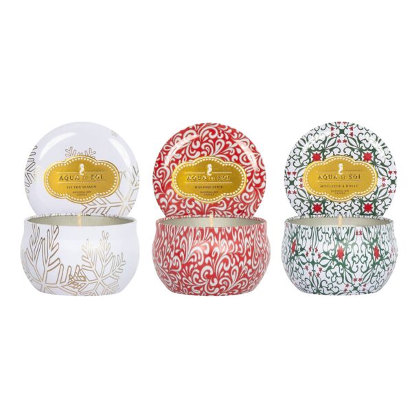 Holiday Trio Set of three 4 oz Candle Travel Tins - Image 2