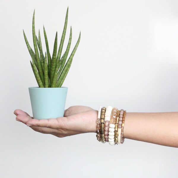 ISLB03 Mauve and white wrap bracelet - Image 2