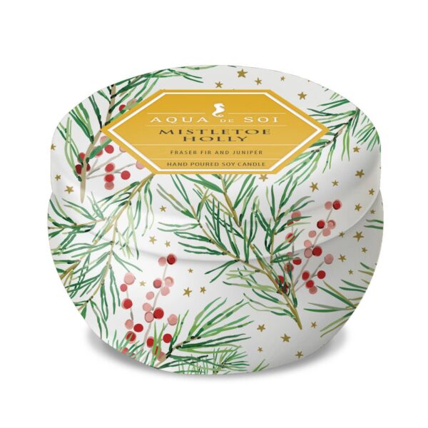 Mistletoe & Holly 4oz Aqua De SOi Candle Tin - Image 2