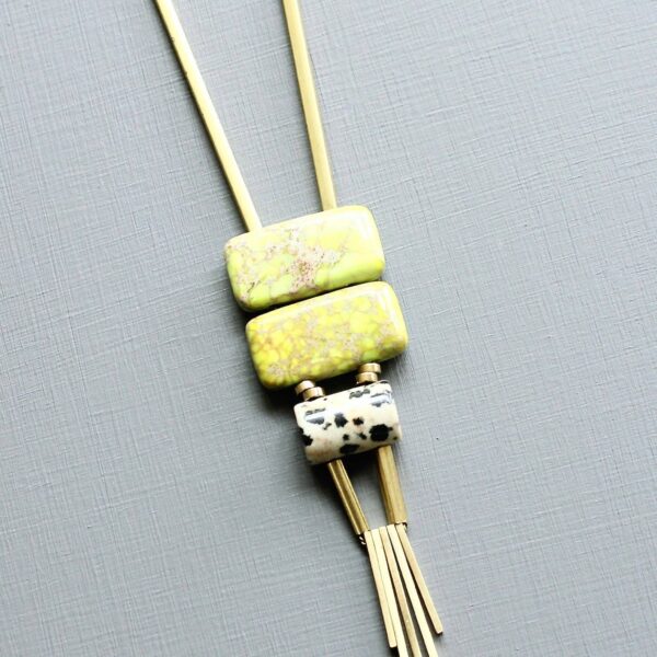 LEX130 Jasper ArtDeco pendant necklace