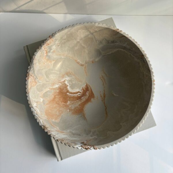Temis- Fluted Bowl: Black Fusion Marble - Image 3