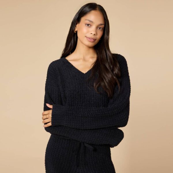 Marshmallow Waffle V-Neck Lounge: Coco, S - Image 5