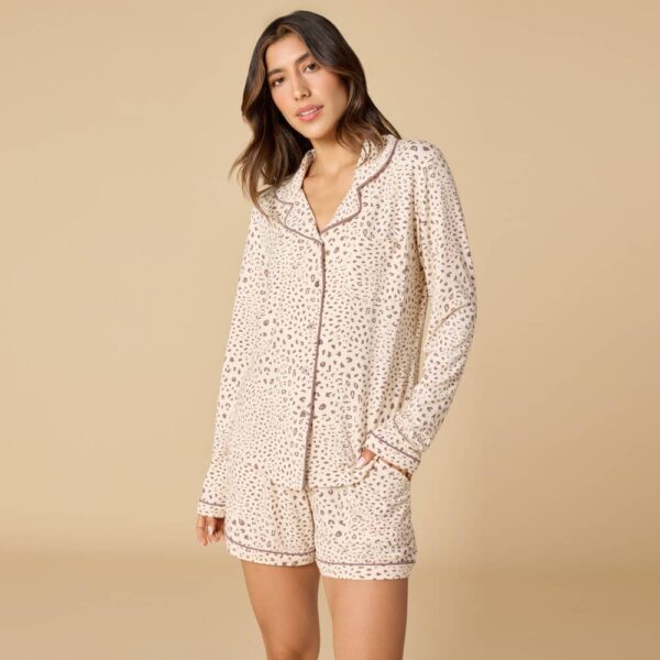 Slim Notch Long Sleeve Short Set: Wild Driftwood, L - Image 4