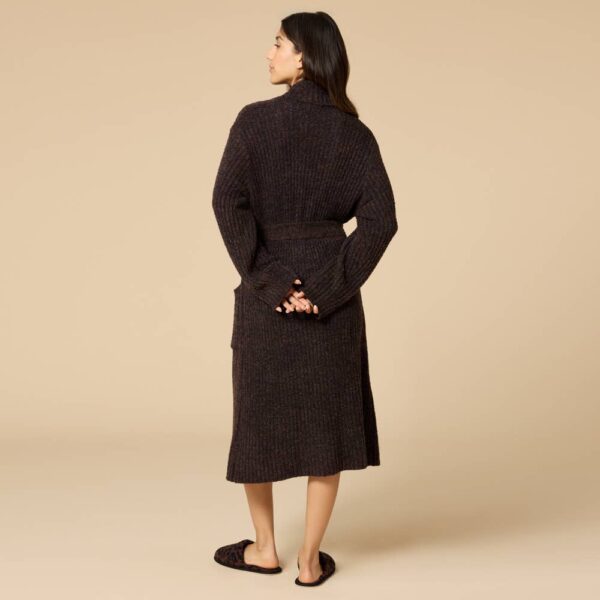 38" Marshmallow Rib Women's Wrap Robe: Heather Driftwood, L-XL - Image 5