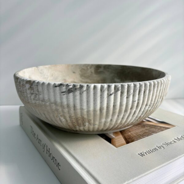 Temis- Fluted Bowl: Black Fusion Marble - Image 6