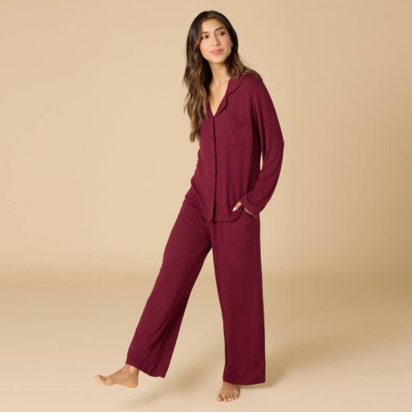 Sleep Soft Slim Notch Collar PJ Set: Cherry Cola, M - Image 9