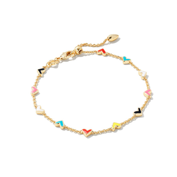 HAVEN HEART DELICATE CHAIN BRACELET GOLD MULTI MIX