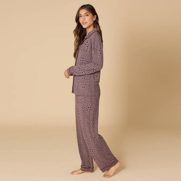 Sleep Soft Slim Notch Collar PJ Set: Cherry Cola, M - Image 4
