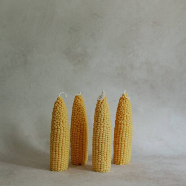 Corn cob pillar candle, 1pc corn, Pumpkin Chai - Image 3