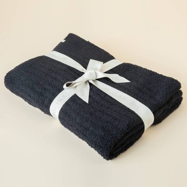 50" x 70" Solid Rib Marshmallow Blanket: Espresso, OSFM - Image 5