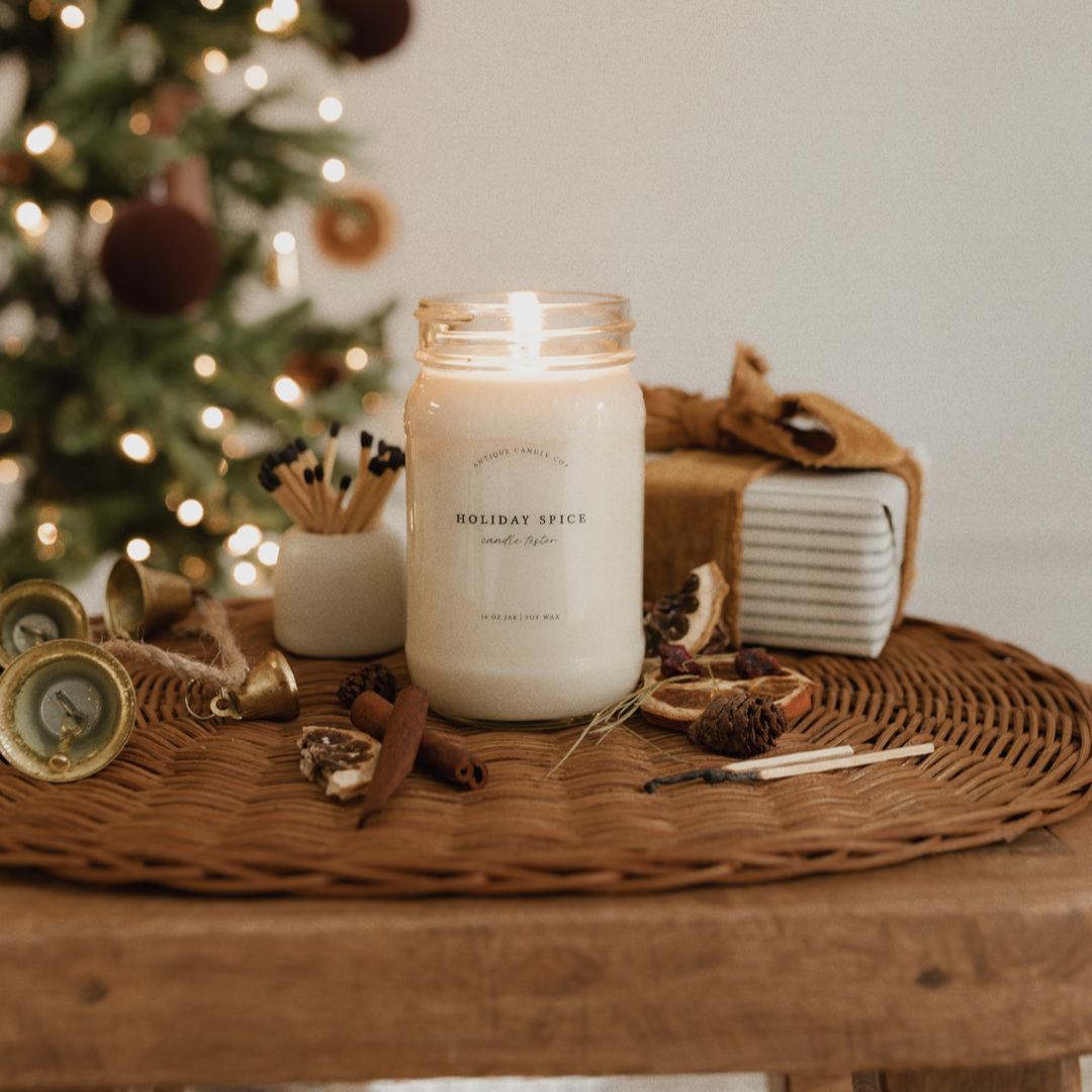 Holiday Spice -Mason Jar Candle: 16 oz
