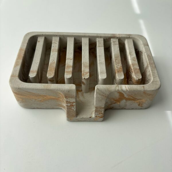 Soap Holder | Concrete Soap Dish: White Black & Silver Marble - Image 7