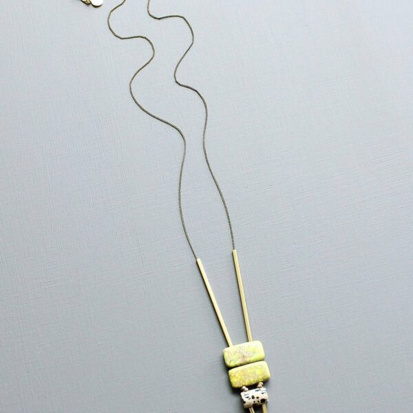 LEX130 Jasper ArtDeco pendant necklace - Image 4