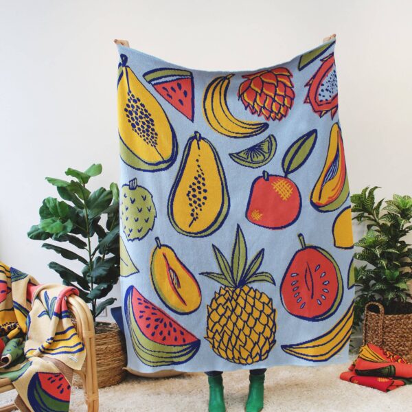 Calhoun & Co. - TROPICAL FRUIT SALAD KNIT BLANKET - Image 6