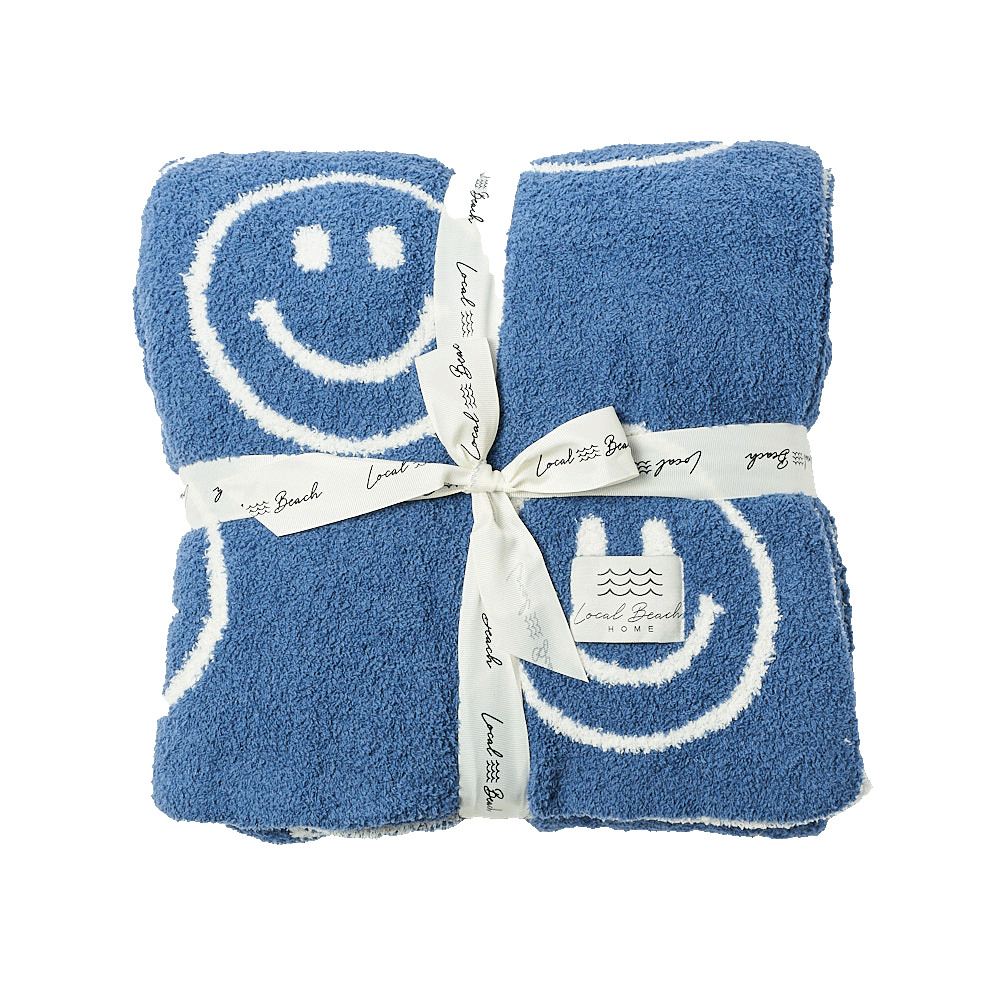 Smiley Luxe Home Blanket: New Neon Citron/Blue - Image 8