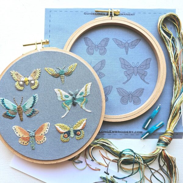 Moth Sampler Embroidery Kit - Image 3
