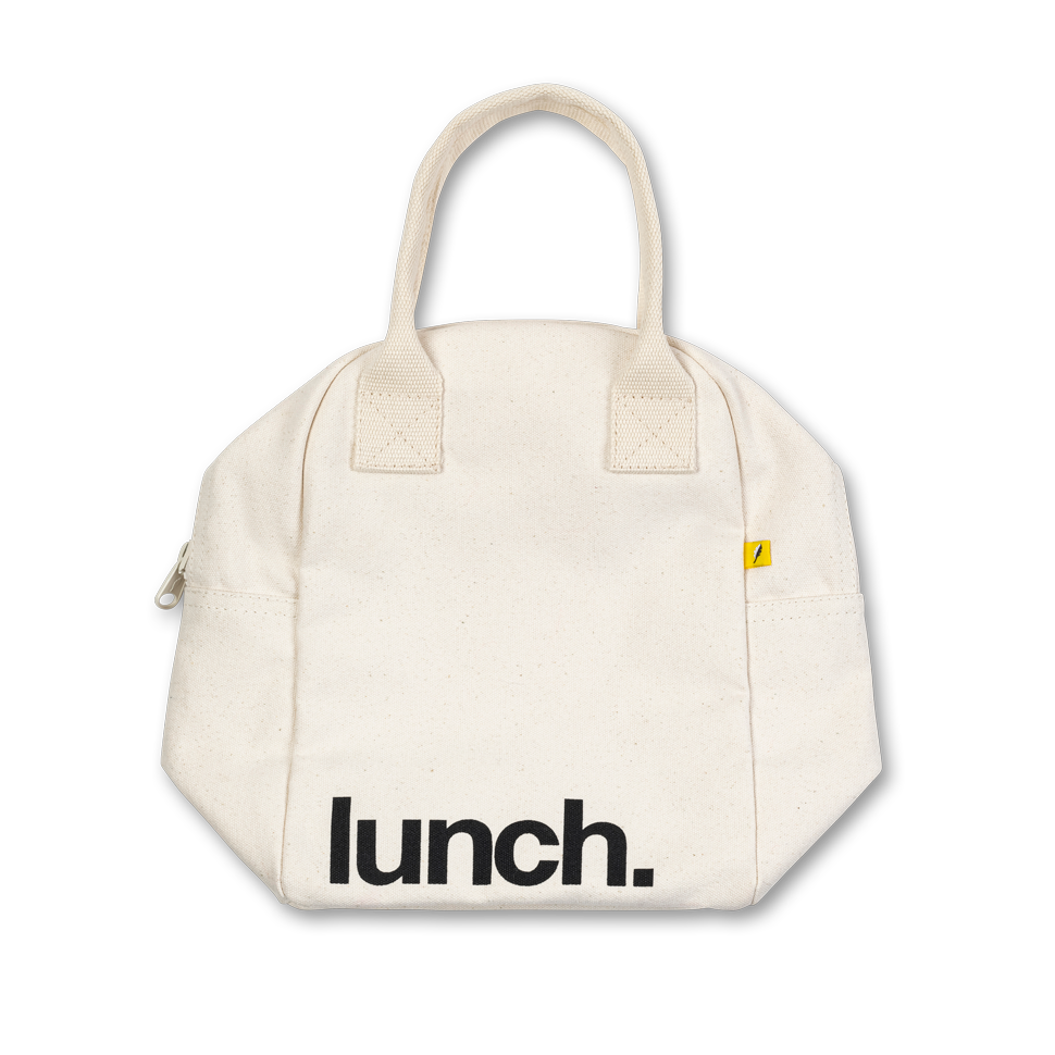 Fluf - Zipper Lunch Bag - 'Lunch' Natural - Image 4