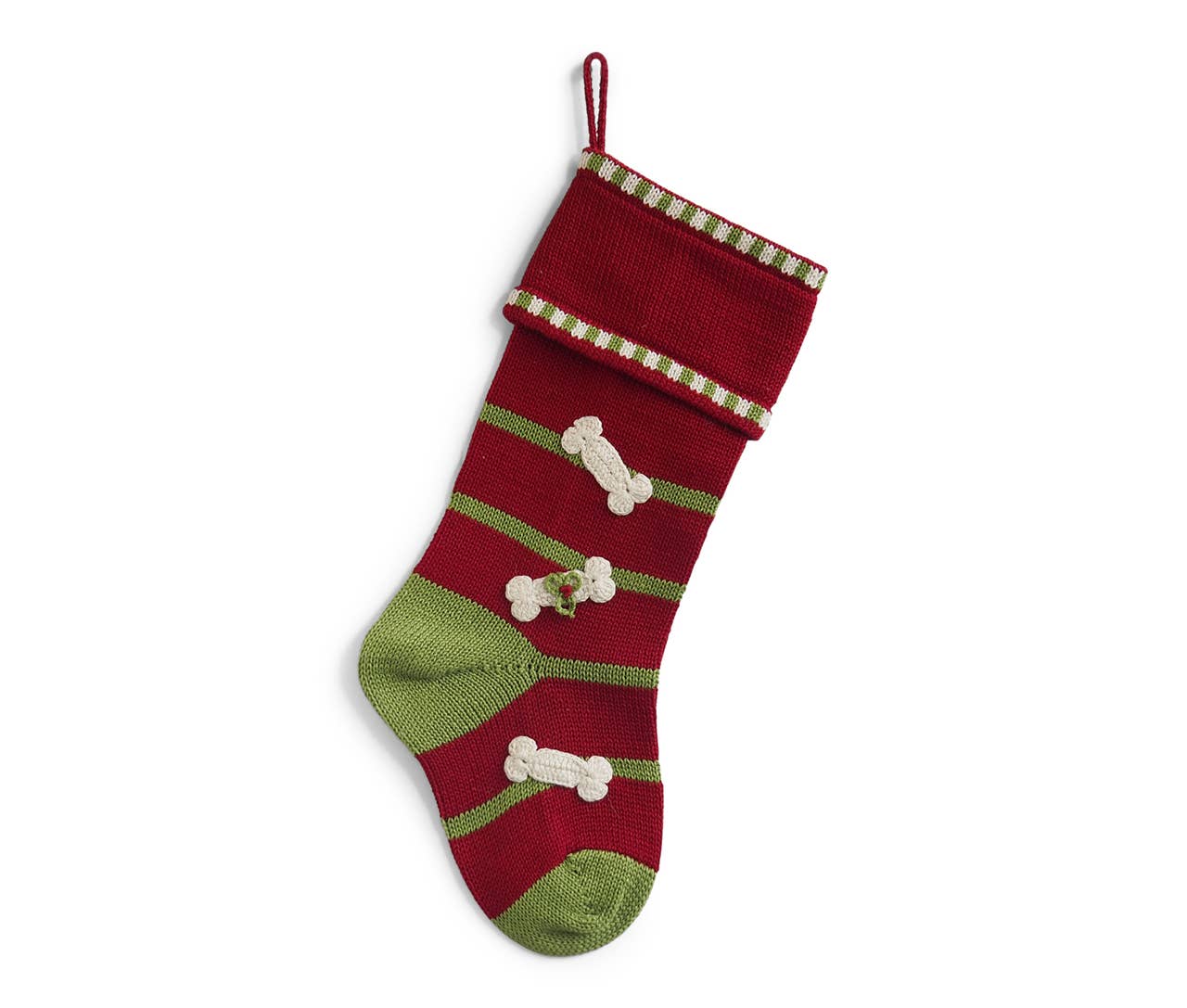 Melange Collection - Dog Bone Stocking - Red