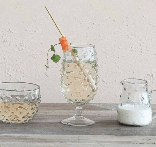 8 oz. Recycled Glass Hobnail Creamer - Image 2