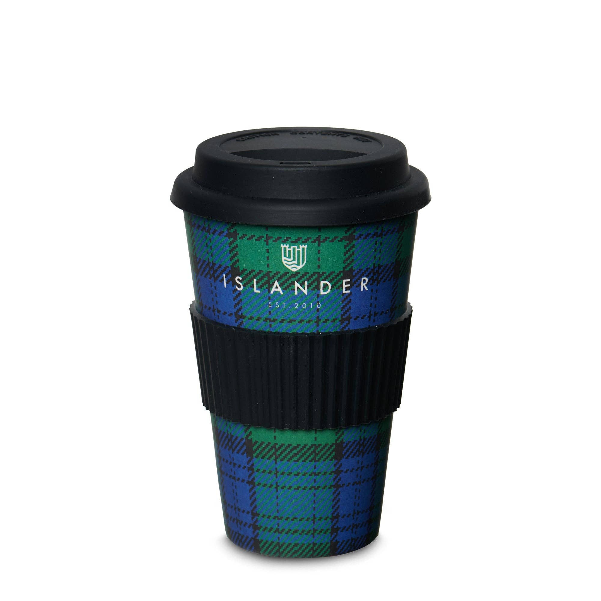 Islander Bamboo Coffee Cup: Blue Tartan - Image 7