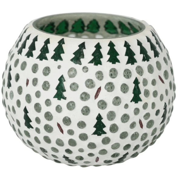 Glass Mosaic Tealight/Votive Holder with Trees