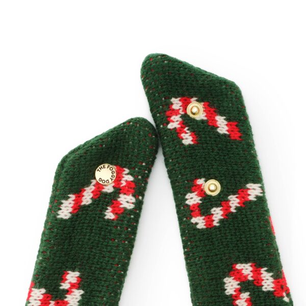 Candy Cane Knit Holiday Dog Bandana: Large - Image 2