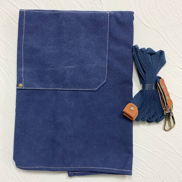 Heavy Cotton Canvas Cross Back Aprons: Blue - Image 4