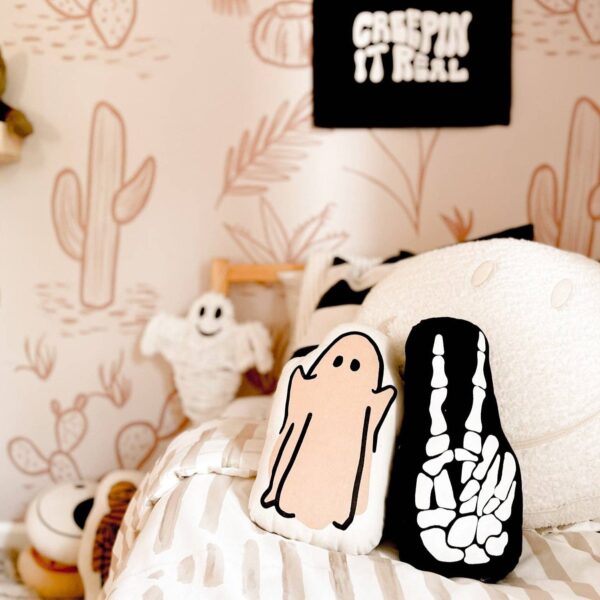 Imani + KIDS by Imani Collective - Skeleton peace sign pillow - Image 6