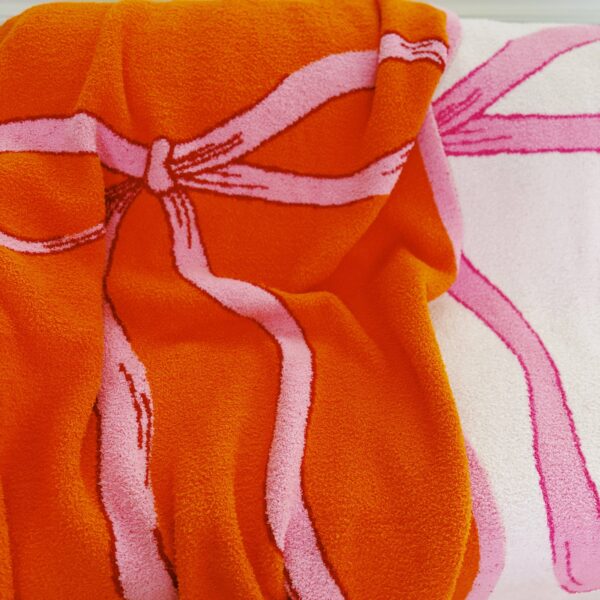 My Only Bow Coziest Blanket: Orange/Pink - Image 6