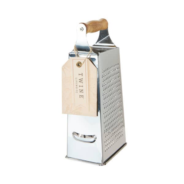 Twine - Acacia & Stainless Steel Cheese Grater w/ 4-Grating Patterns - Image 2