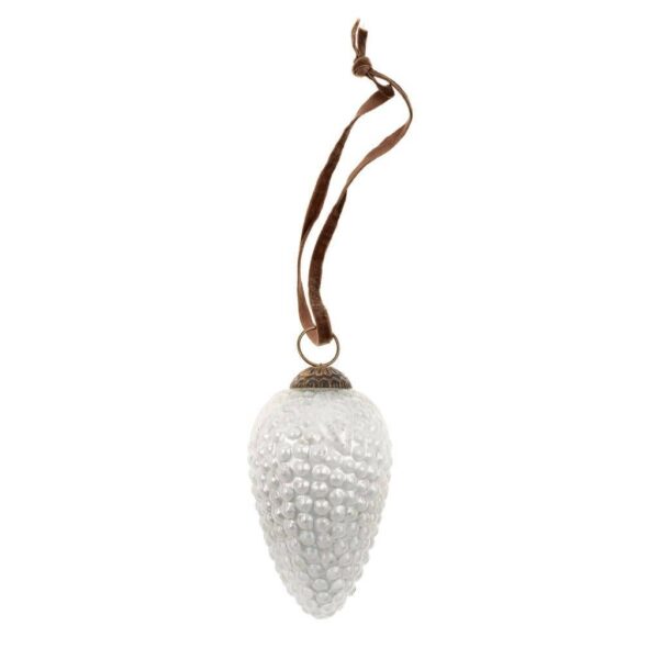 Glass Pinecone Holiday Ornament L