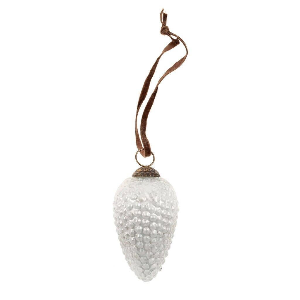 Glass Pinecone Holiday Ornament L