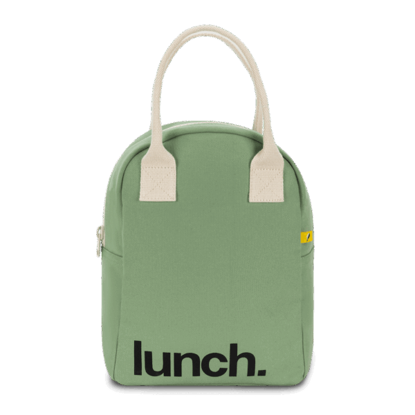 Fluf - Zipper Lunch Bag - ‘Lunch’ Moss