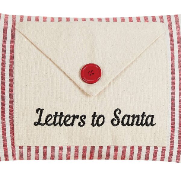 Peking Handicraft - Letter To Santa Embroidered Words W/Button Encloser Pillow - Image 2