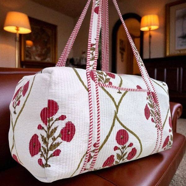 Ellison Burgundy Floral Duffle Bag - Image 2