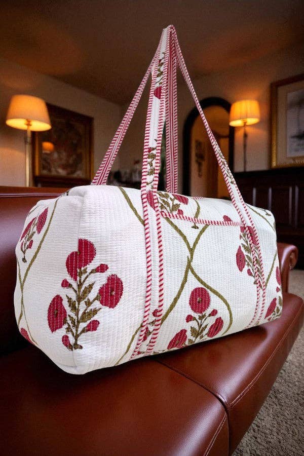 Ellison Burgundy Floral Duffle Bag - Image 2