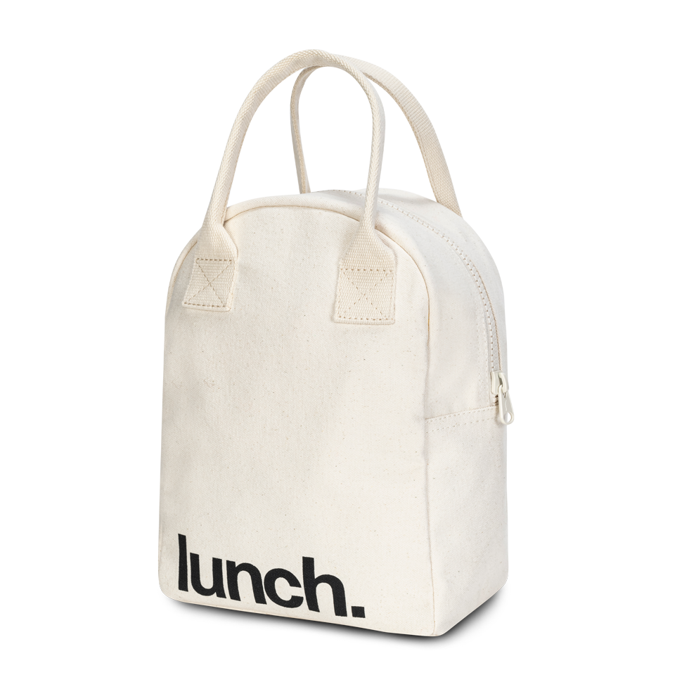 Fluf - Zipper Lunch Bag - 'Lunch' Natural - Image 3