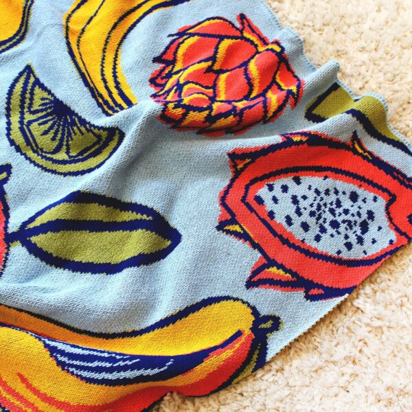 Calhoun & Co. - TROPICAL FRUIT SALAD KNIT BLANKET - Image 5