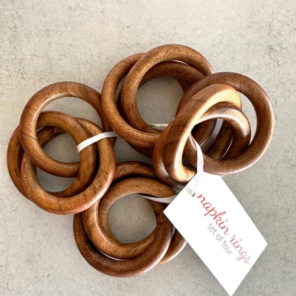 Wood Bangles Napkin Rings, set of four - Image 2