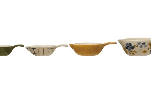 Hand-Painted Stoneware Measuring Cups
