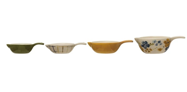 Hand-Painted Stoneware Measuring Cups