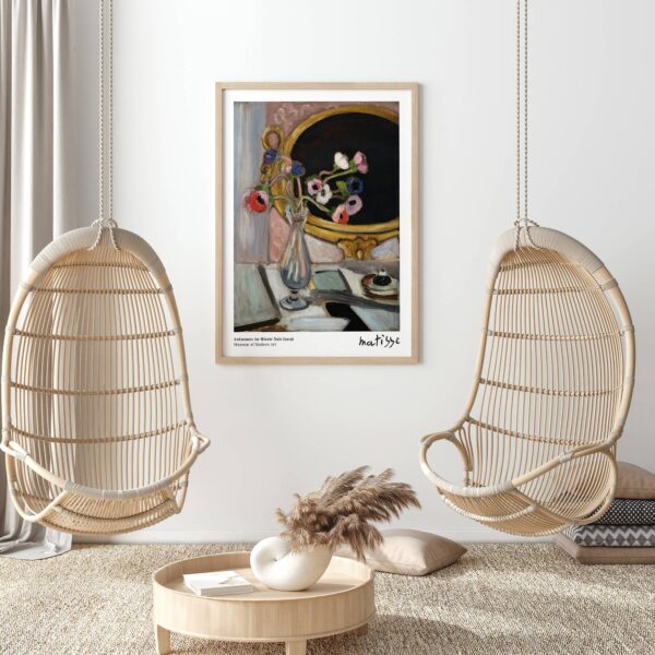 Sugar & Canvas - Henri Matisse Anémones Au Miroir Noir Art Print M148 - Image 4
