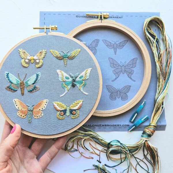 Moth Sampler Embroidery Kit - Image 2