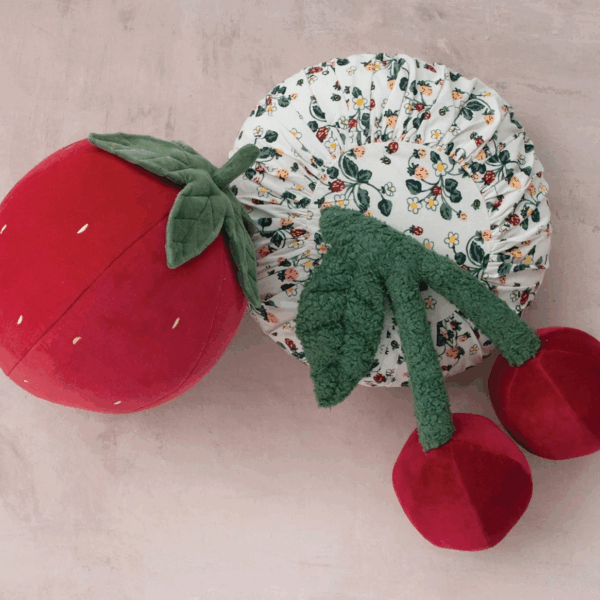 Cotton Velvet Cherry Shaped Pillow - Image 3