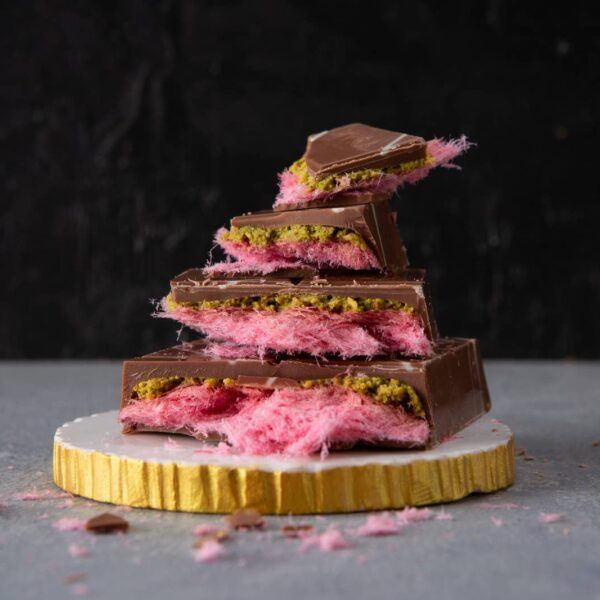 Viral Angel Hair Dubai Chocolate Bar - Pink Cotton Candy - Image 2